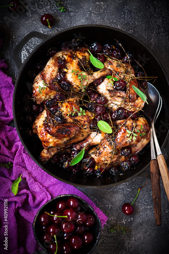 Rosemary Cherry Balsamic Roasted Chicken...style vintage