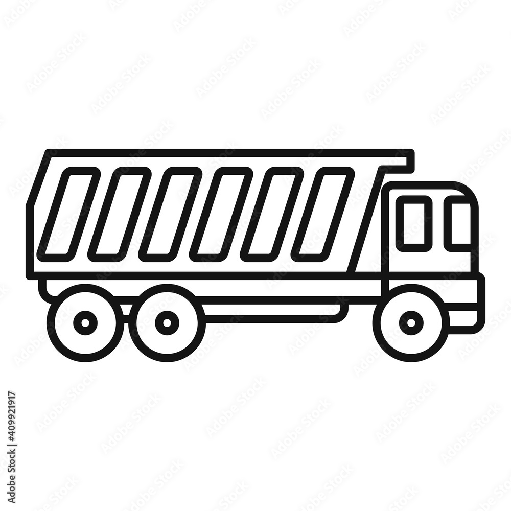 Tipper cargo icon. Outline tipper cargo vector icon for web design isolated on white background
