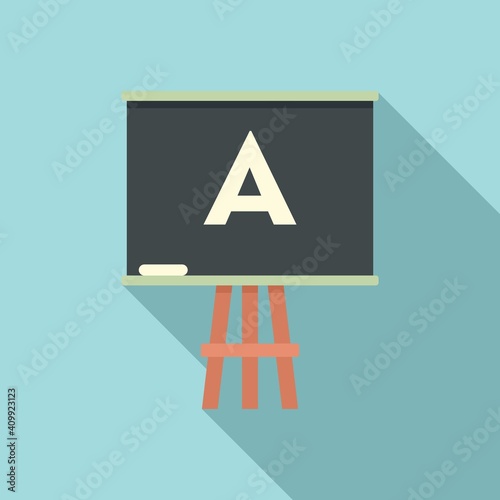 Foreign language board study icon. Flat illustration of foreign language board study vector icon for web design