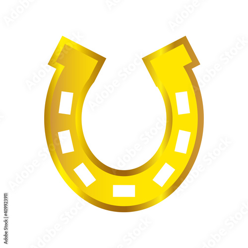 gold horseshoe icon detailed style