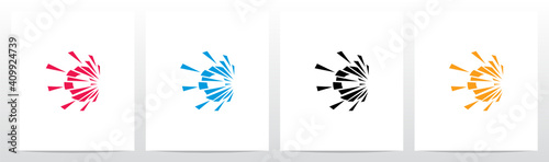 Debris Explosion On Letter Logo Design O