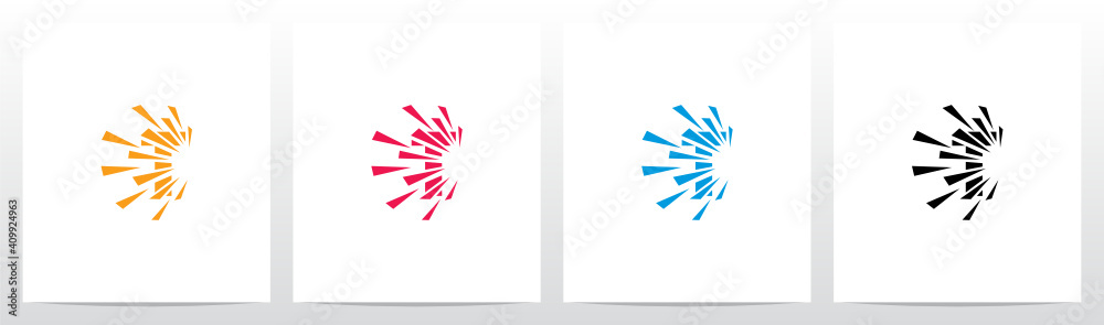 Debris Explosion On Letter Logo Design T - obrazy, fototapety, plakaty 