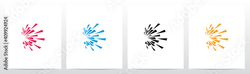 Debris Explosion On Letter Logo Design S photo