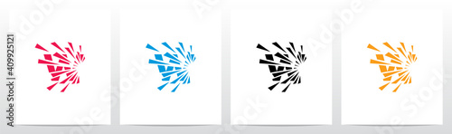Debris Explosion On Letter Logo Design W