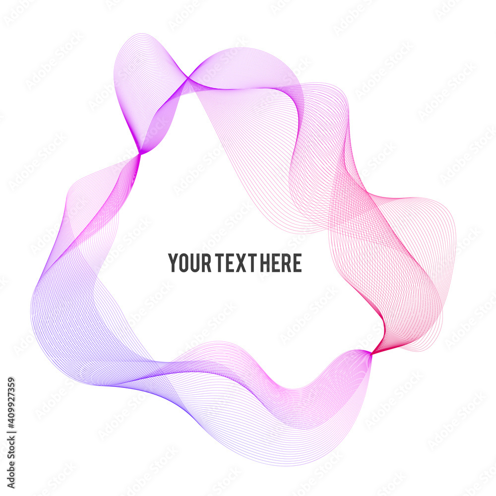Design elements. Wave of many purple lines circle ring. Abstract twist wavy stripes on white background isolated. Vector illustration EPS 10. Colourful waves with lines created using Blend Tool Design elements. Wave of many purple lines circle ring. Abstract twist wavy stripes on white background isolated. Vector illustration EPS 10. Colourful waves with lines created using Blend Tool