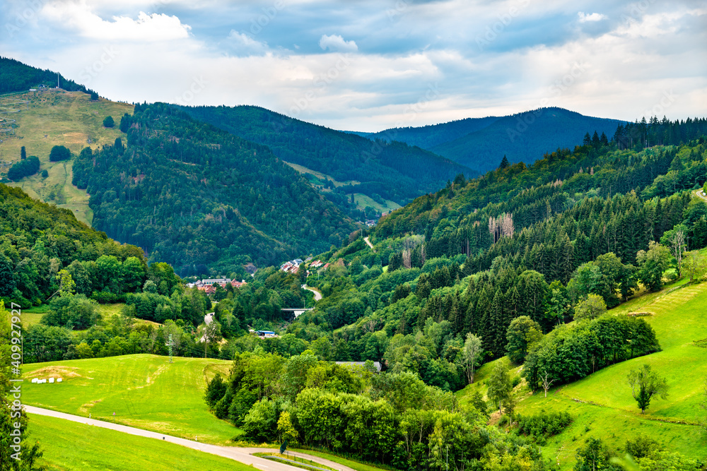 Scenic panorama of the Black Forest Mountains in Germany