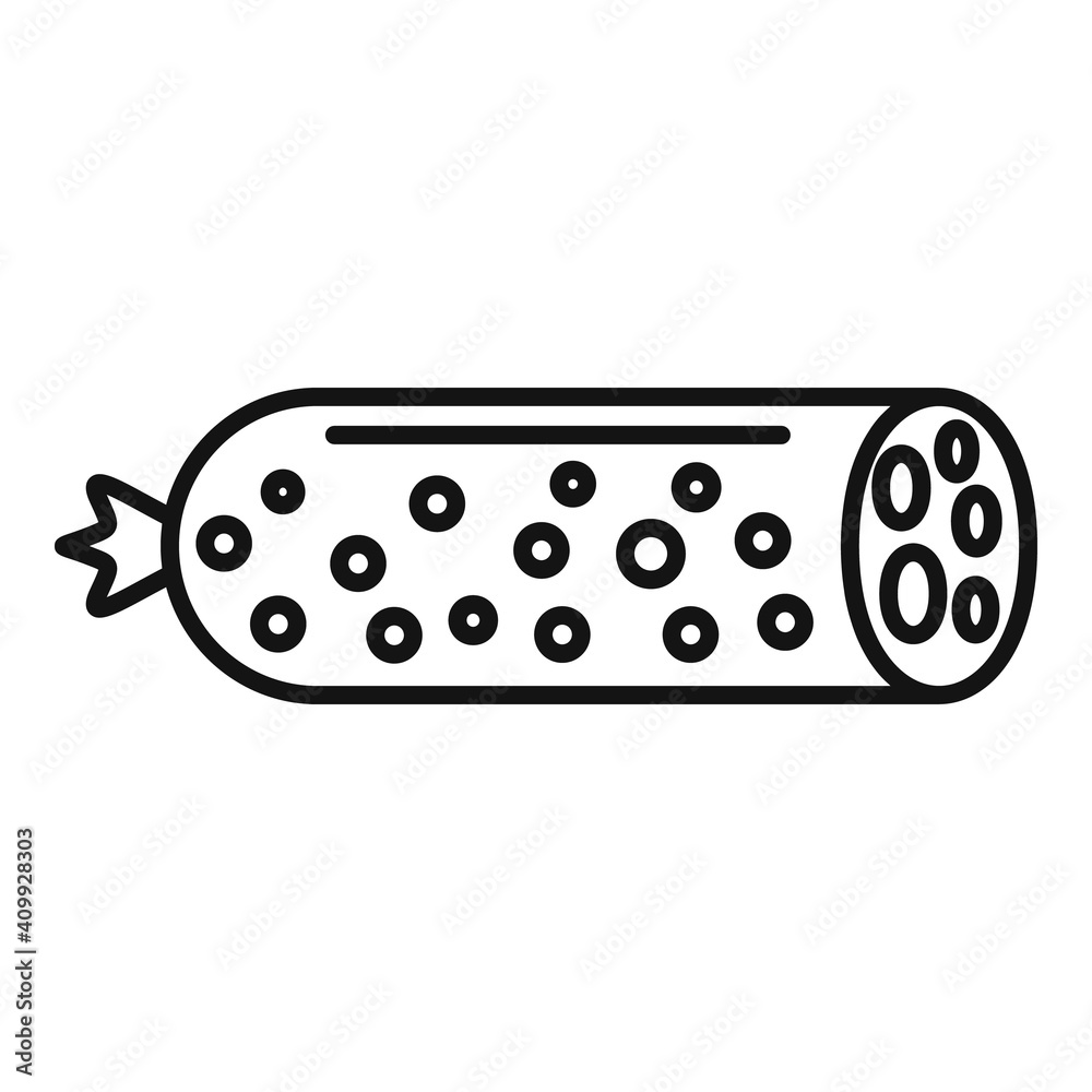 Cooking sausage icon. Outline cooking sausage vector icon for web design isolated on white background Cooking sausage icon. Outline cooking sausage vector icon for web design isolated on white background