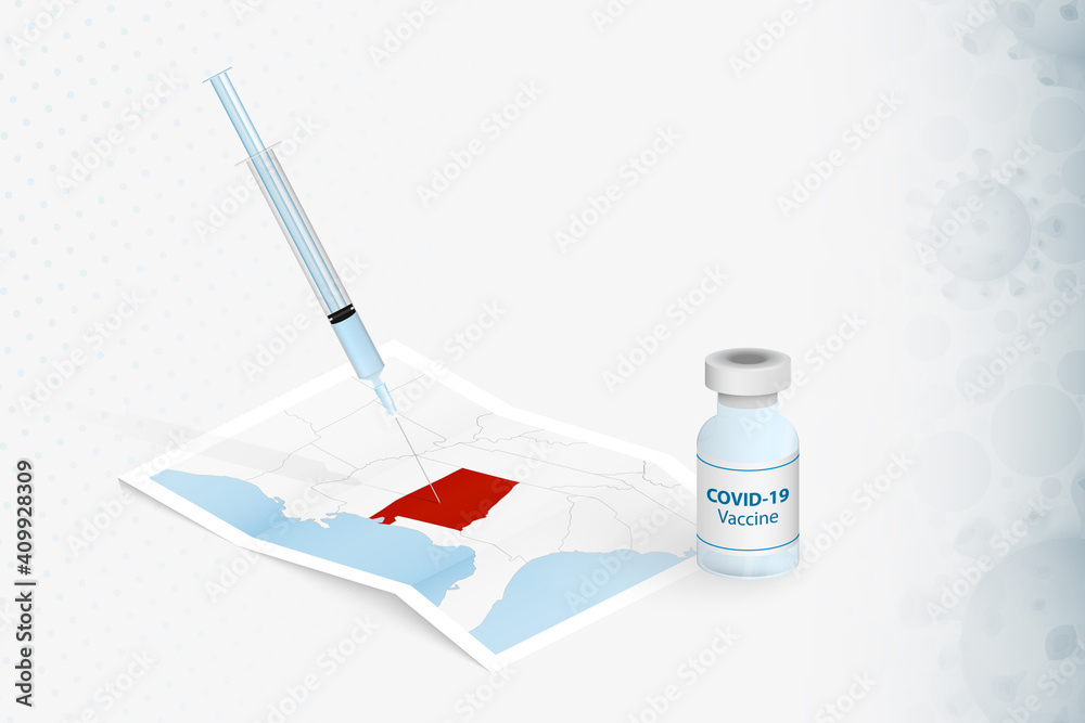 Alabama Vaccination, Injection with COVID-19 vaccine in Map of Alabama. Alabama Vaccination, Injection with COVID-19 vaccine in Map of Alabama.