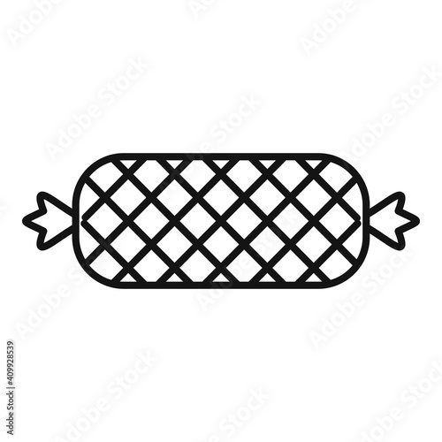 Butcher sausage icon. Outline butcher sausage vector icon for web design isolated on white background