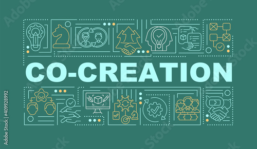 Include outsiders in the ideation word concepts banner. Infographics with linear icons on green background. Collection of fresh ideas. Isolated typography. Vector outline RGB color illustration