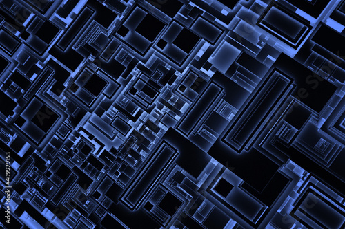Modern tech digital abstract hi-tech patterns background.3d illustration and rendering.