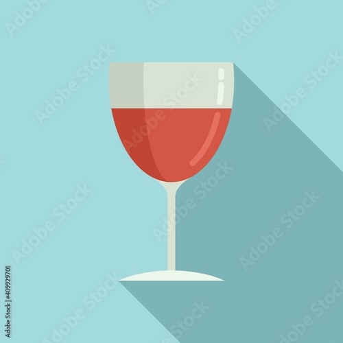 Drink wine glass icon. Flat illustration of drink wine glass vector icon for web design