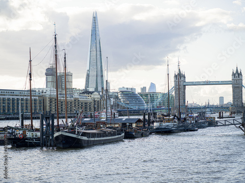 River Thames, Shard and TowerBridge, London, UK