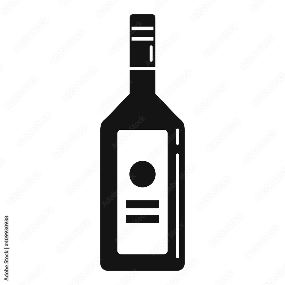 Drink vodka bottle icon. Simple illustration of drink vodka bottle vector icon for web design isolated on white background Drink vodka bottle icon. Simple illustration of drink vodka bottle vector icon for web design isolated on white background