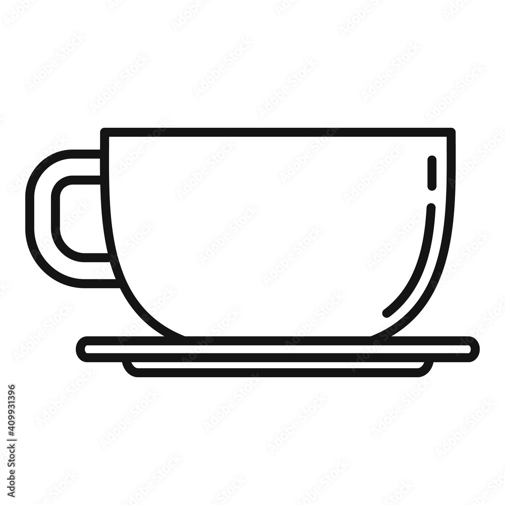 Coffee cup icon. Outline coffee cup vector icon for web design isolated on white background