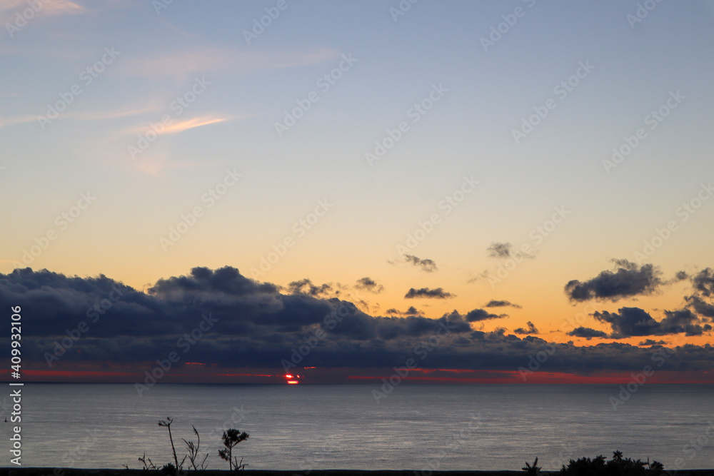 fishing at sunset