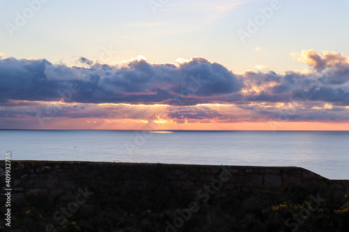 sunset over the sea