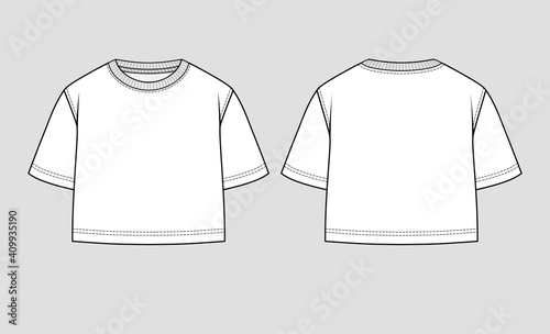 Cropped top. Mockup template. photo