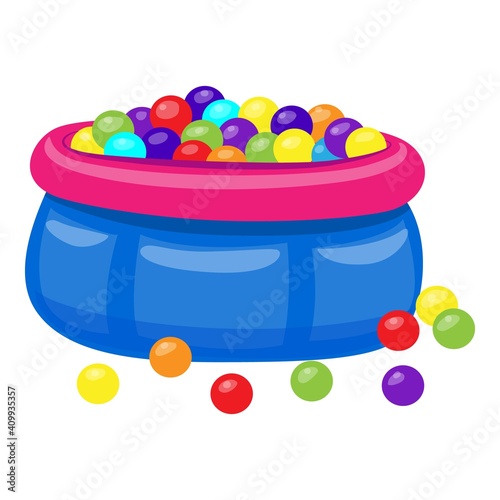 Kid balls pool icon. Cartoon of kid balls pool vector icon for web design isolated on white background