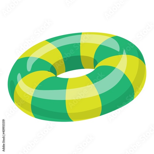Striped inflatable ring icon. Cartoon of striped inflatable ring vector icon for web design isolated on white background