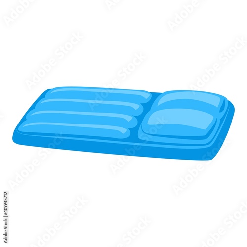Blue inflatable mattress icon. Cartoon of blue inflatable mattress vector icon for web design isolated on white background
