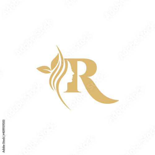 R Vector Logo Design. Icon, Brand Identity, Monogram of Female Business and Industry on Decorative Fashion, Makeup, Lifestyle, Modern, Spa, Feminism, Lady, Cosmetics, Beauty