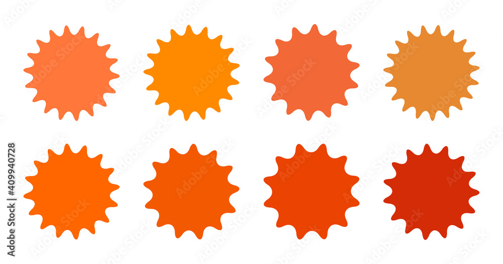 Set of vector starburst, sunburst badges. Collection blue different gradient color. Simple style Vintage labels. Design elements. Colored stickers. Vector illustration eps10 of types and colors icon Set of vector starburst, sunburst badges. Collection blue different gradient color. Simple style Vintage labels. Design elements. Colored stickers. Vector illustration eps10 of types and colors icon