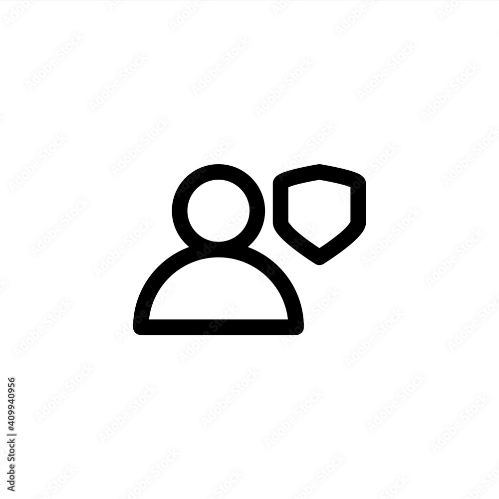 User security icon in outline style. Icon for user management. User security icon in outline style. Icon for user management.