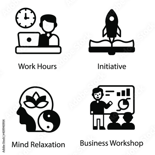 
Pack of Business Glyph Icons 
