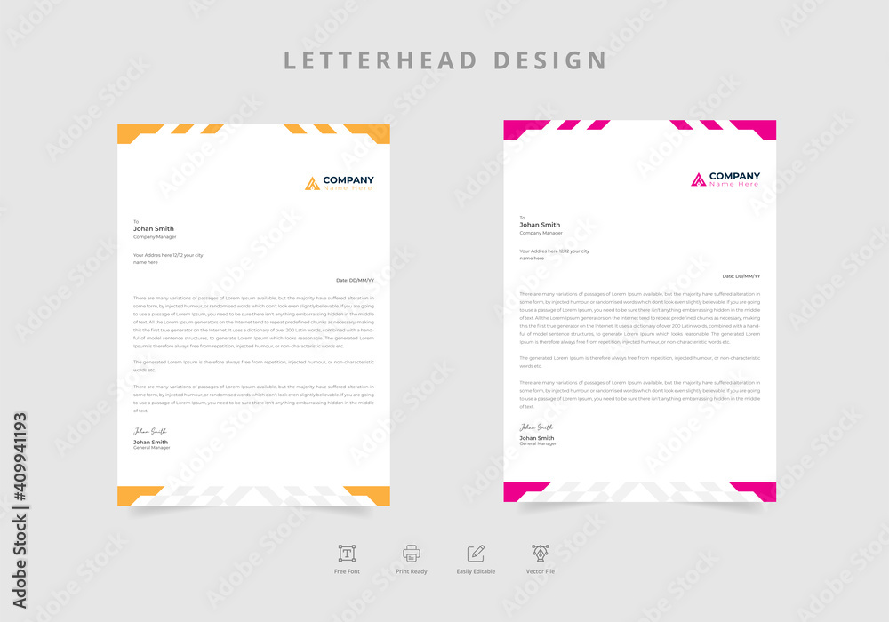 Modern stationery business corporate identity with letterhead template and Vector
