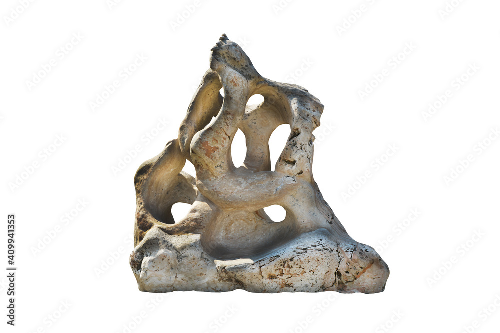 Strange marble rock for decoration. A big stone isolated on white background. Strange marble rock for decoration. A big stone isolated on white background.