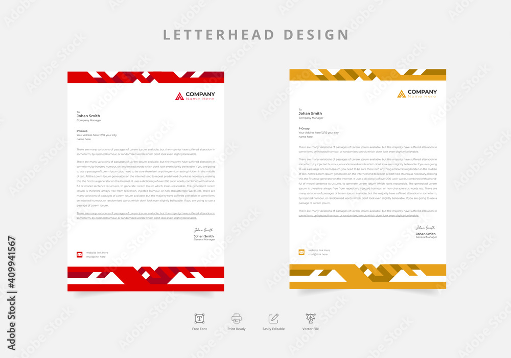 Businesswoman letterhead template eps Vector
