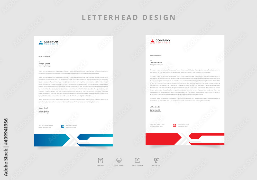 Modern stationery business corporate identity design with letterhead template  stationery template design Vector