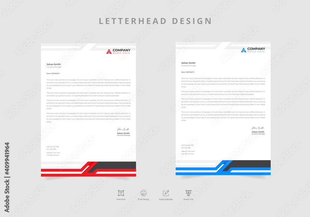 Professional modern business letterhead template design set Vector