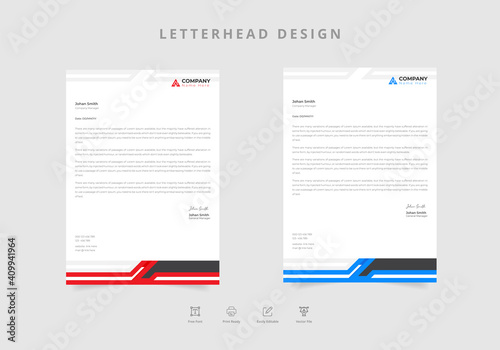 Professional modern business letterhead template design set Vector