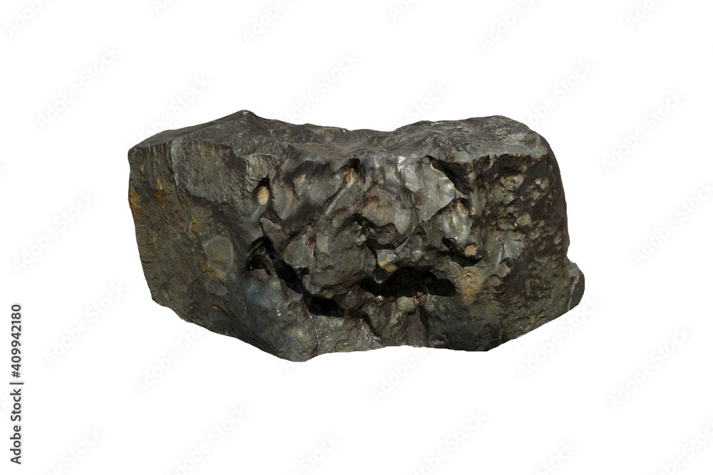 Andesite seat stone isolated on white background with clipping path.