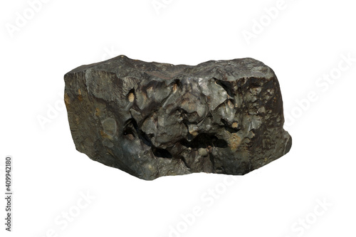 Andesite seat stone isolated on white background with clipping path.