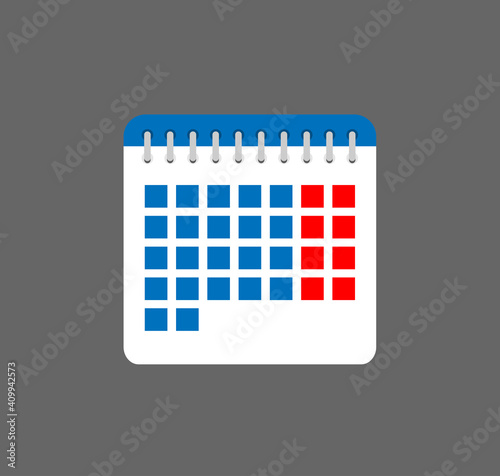 wall calendar icon, vector illustration.