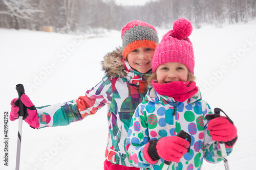 family at the ski resort