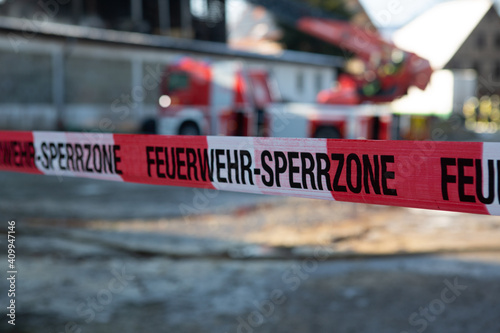 Absperrung Feuerwehr-Sperrzone