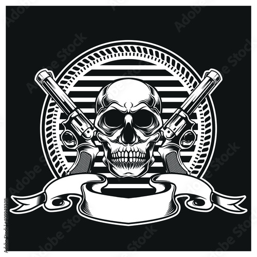 skull logo, skull illustration, vector graphics, tshirt design 