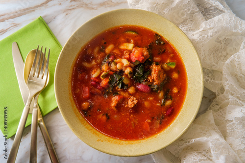 Italian Sausage Minestrone Soup photo