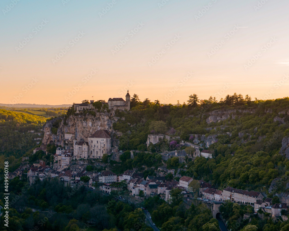 Rocamadour in France. Marvellous sunset at a beatiful destination