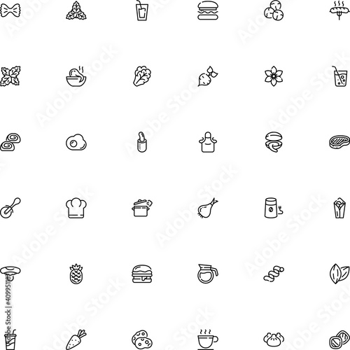 icon vector icon set such as: medicine, garment, red, steamer, job, line art, immune, tortilla, mentha, abstract, microbes, elements, hat, steamed, culture, noodle, teapot, japan, bake, cooker
