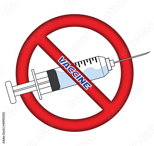 Vaccination prohibition symbol illustration icon