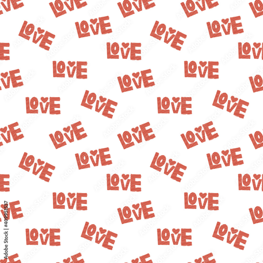 Valentines day seamless pattern with love word on white.
Valentines day seamless pattern with love word on white.