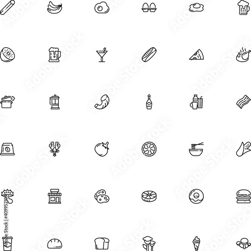 icon vector icon set such as: unhealthy, hand drawn, spore, fish, rigate, common, fungus, poultry, showcase, kitchenware, kiwifruit, front, preparation, colorful, cream, fly agaric, fork, crust