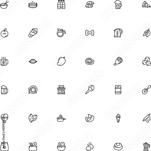 icon vector icon set such as: cloves, awning, sack, storage, vitamin, pin, sour, pouch, ripe, parsley, noodles, orechiette pasta shape, biscuit, paper, architecture, sharp, caraway, form, conchiglie photo