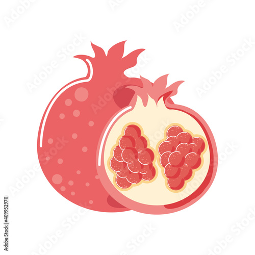 pomegranate fresh fruit icon isolated style