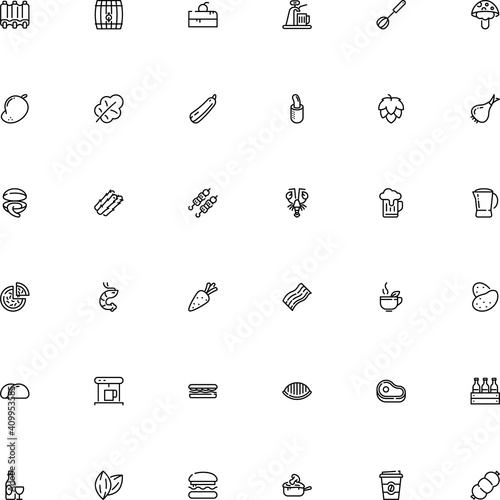 icon vector icon set such as: kabob, pastry, production, foliage, forest, levant, sale, parsley, half, mustard, julienne, brew, disposable, portion, shrimp, handle, 6 pack, pot, potato, shashlik